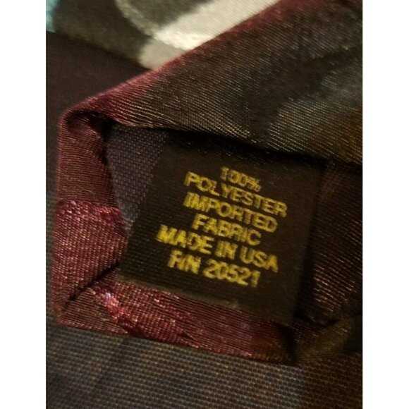 Botany 500 Abstract Geometric Polyester Mens Neck Tie Blue Black Silver 57" - Picture 3 of 4